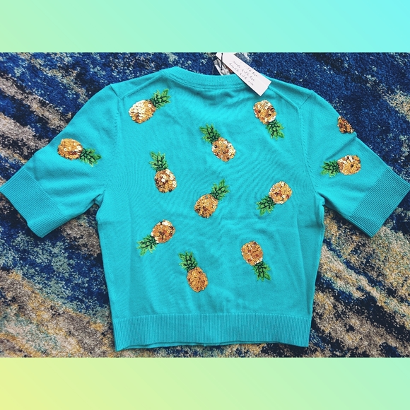 ALICE + OLIVIA Brady Sequin Pineapple Cardigan NWT - Picture 15 of 15